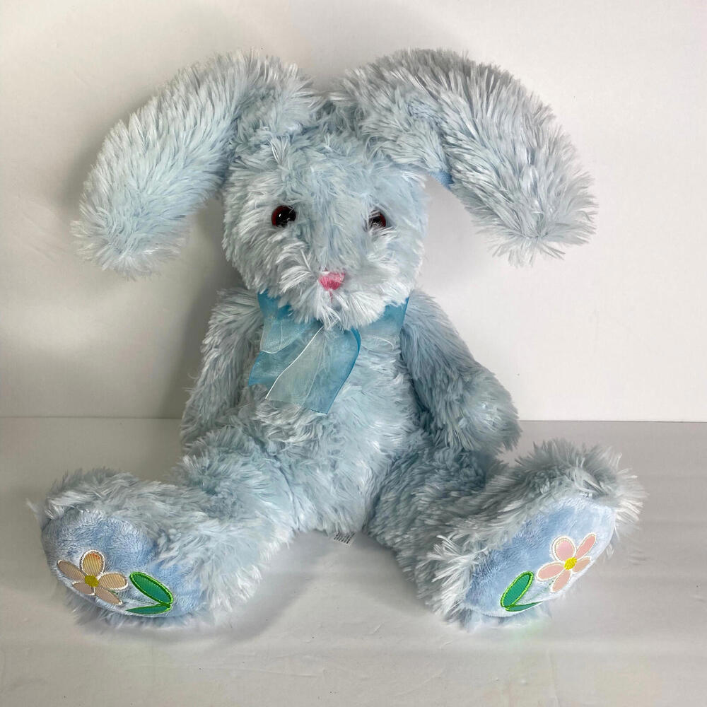 Golden Bear Co. Blue Bunny Plush Flowers on Feet